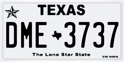 TX license plate DME3737