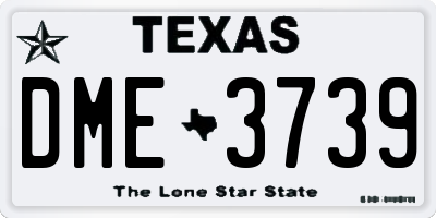 TX license plate DME3739