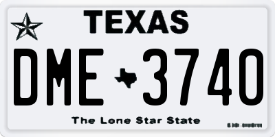 TX license plate DME3740