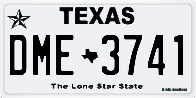 TX license plate DME3741