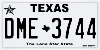 TX license plate DME3744