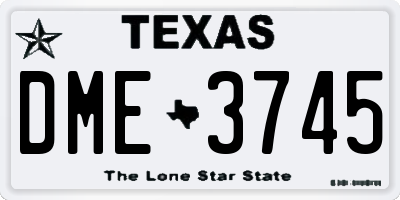 TX license plate DME3745