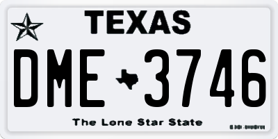 TX license plate DME3746