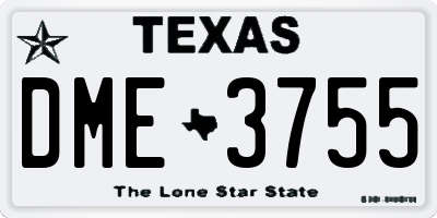 TX license plate DME3755