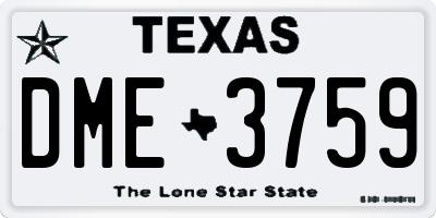 TX license plate DME3759