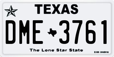 TX license plate DME3761