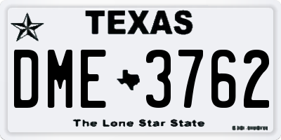TX license plate DME3762