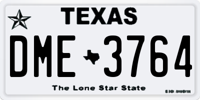 TX license plate DME3764