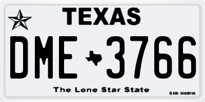 TX license plate DME3766
