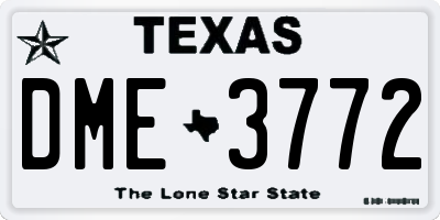 TX license plate DME3772