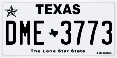 TX license plate DME3773