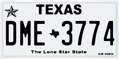 TX license plate DME3774