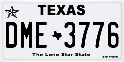 TX license plate DME3776
