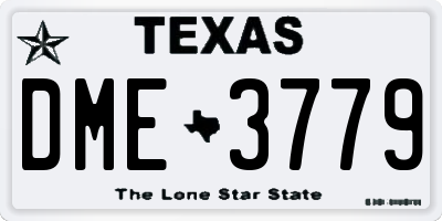 TX license plate DME3779