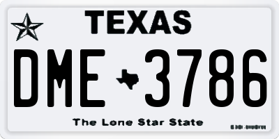 TX license plate DME3786