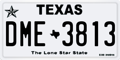 TX license plate DME3813
