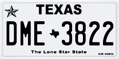 TX license plate DME3822