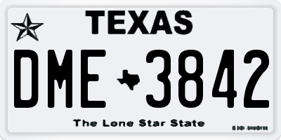TX license plate DME3842