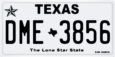 TX license plate DME3856