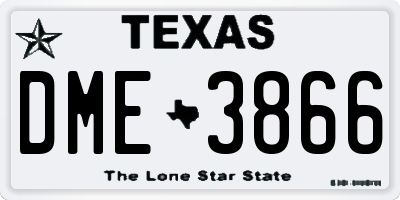 TX license plate DME3866