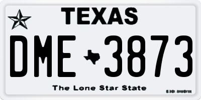 TX license plate DME3873