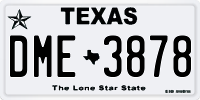 TX license plate DME3878