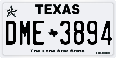 TX license plate DME3894