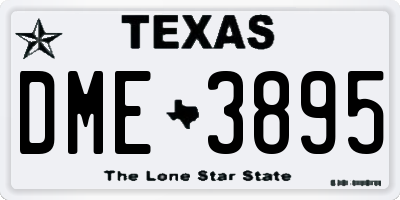 TX license plate DME3895
