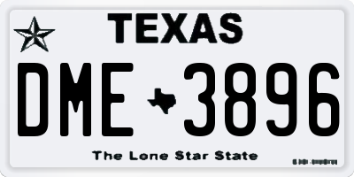 TX license plate DME3896