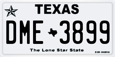 TX license plate DME3899