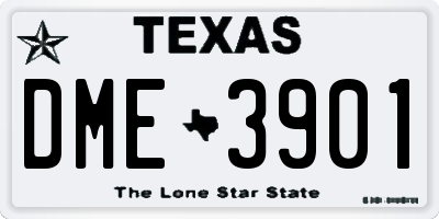 TX license plate DME3901