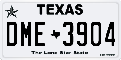 TX license plate DME3904