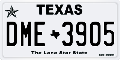 TX license plate DME3905
