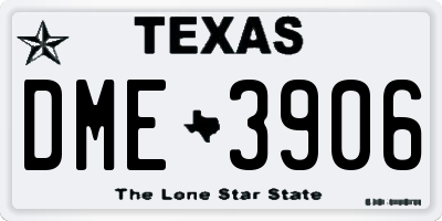 TX license plate DME3906