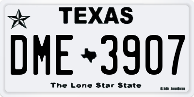 TX license plate DME3907