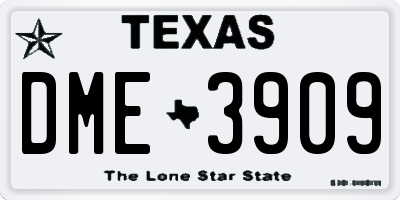 TX license plate DME3909