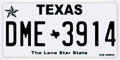 TX license plate DME3914