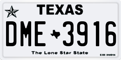 TX license plate DME3916
