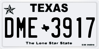 TX license plate DME3917