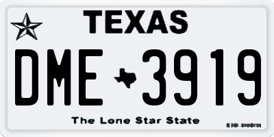 TX license plate DME3919
