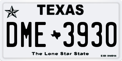 TX license plate DME3930