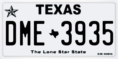 TX license plate DME3935