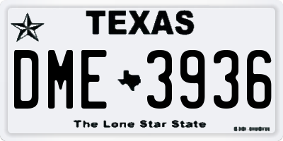 TX license plate DME3936