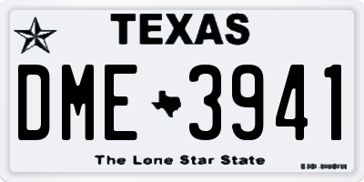 TX license plate DME3941