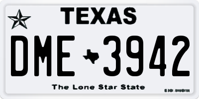 TX license plate DME3942