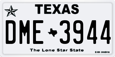TX license plate DME3944