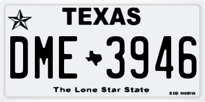 TX license plate DME3946
