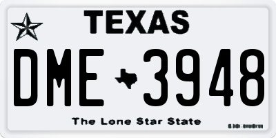 TX license plate DME3948