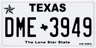 TX license plate DME3949