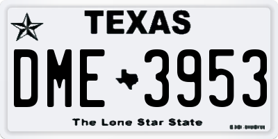 TX license plate DME3953